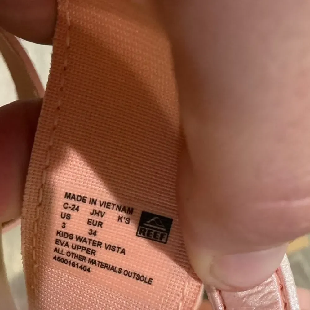 Reef Little Vista Water Sandals Pink Beach Vacay Resort Girls Youth US 3 EU 34